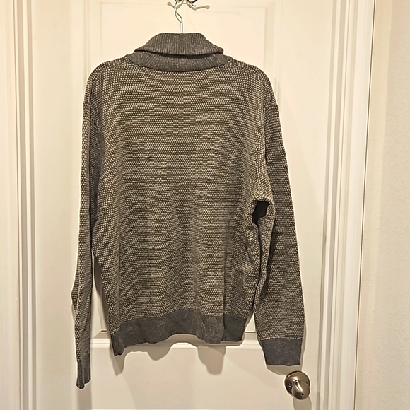 J. Crew Men's Lambs Wool Gray Jacquard Shawl Collar Knit Sweater Size XL - Picture 4 of 11